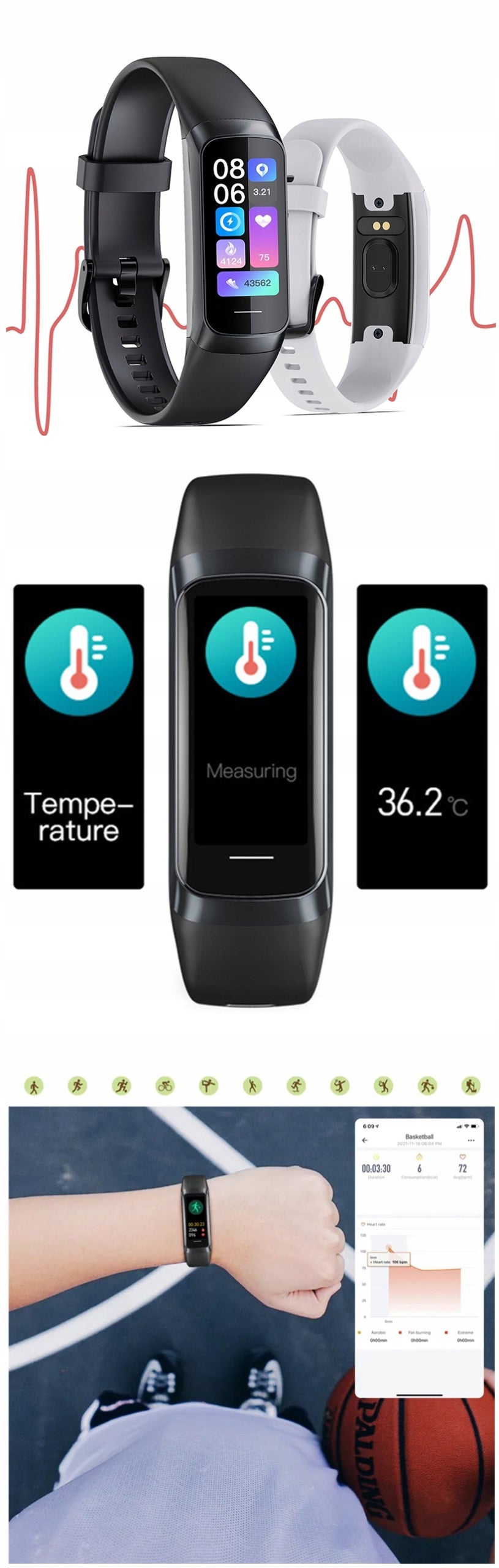 SMARTVAIANDAS MUbaiANDASEEKIRAKELLA AMOLED MENIU PL PRO GT SMARTBAND ATSPARUS VANDENIUI