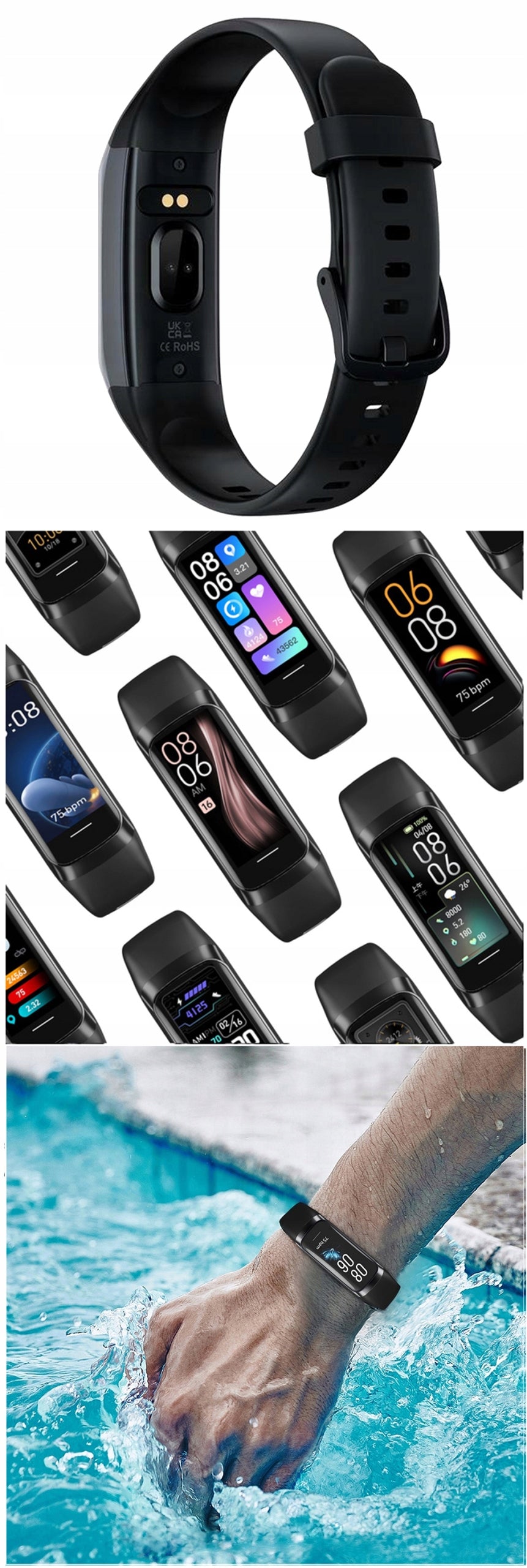SMARTVAIANDAS MUbaiANDASEEKIRAKELLA AMOLED MENIU PL PRO GT SMARTBAND ATSPARUS VANDENIUI
