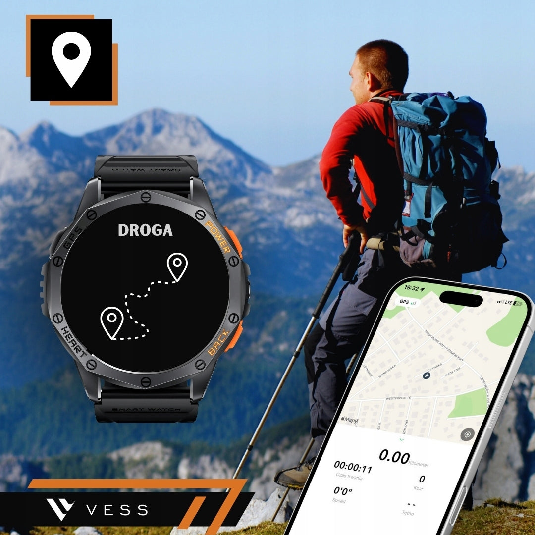 SMARTWATCH VYRIŠKAS GPS LENKŲ MENIU VANDENIU atsparus SPORTAS POKALBIAI SMART WATCH PL