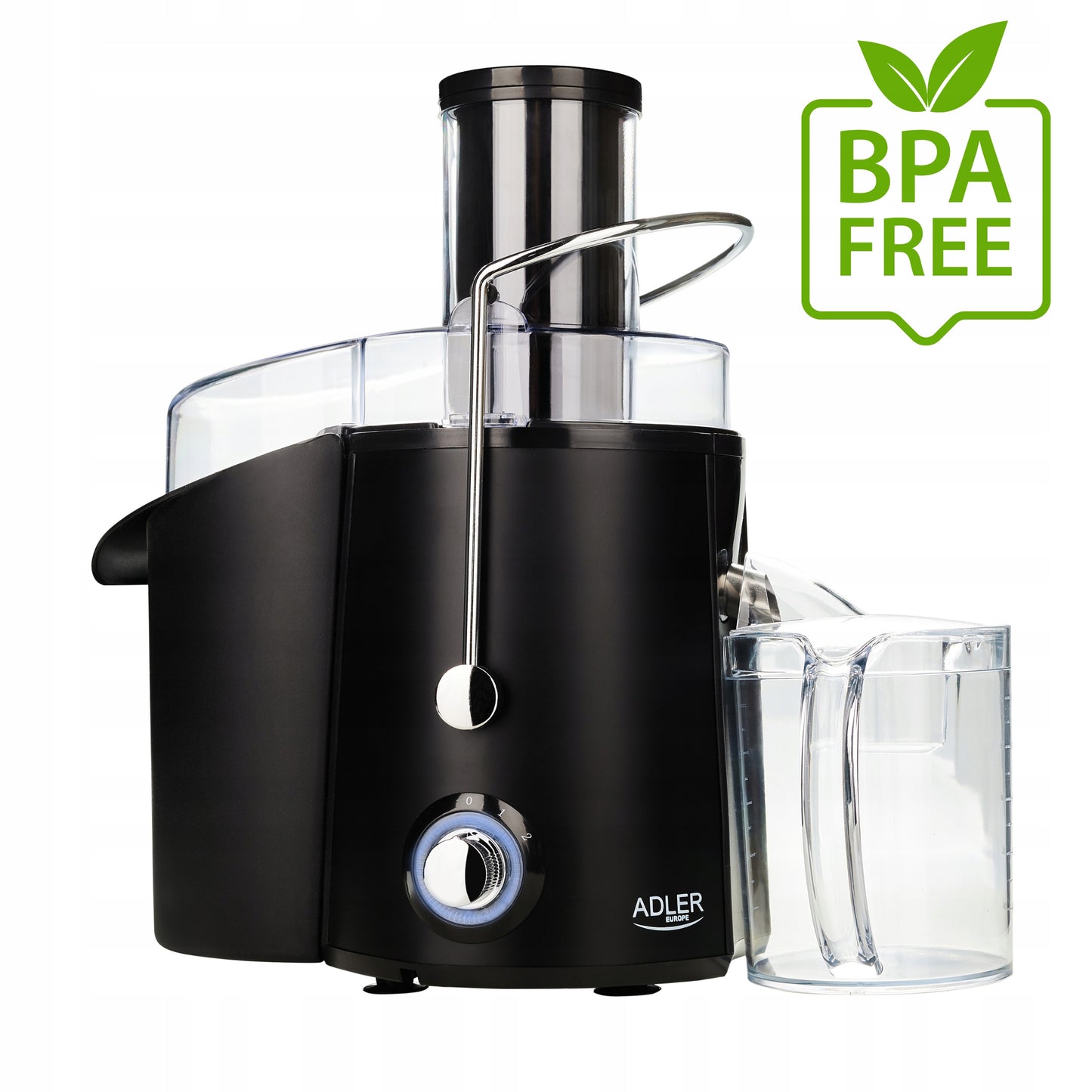 Didelio sūkių sulčiaspaudė, 2000W, vaisiams ir daržovėms, su didele anga