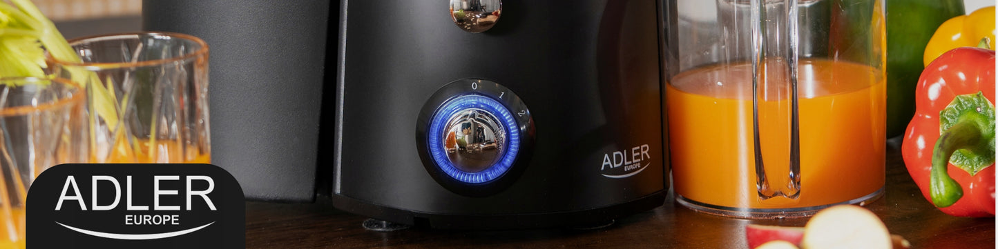 Didelio sūkių sulčiaspaudė, 2000W, vaisiams ir daržovėms, su didele anga