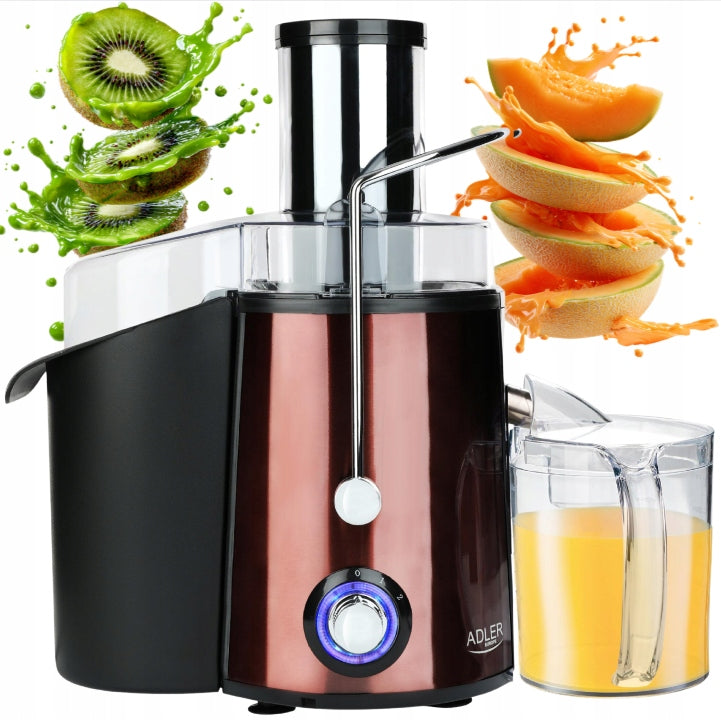 Didelio sūkių sulčiaspaudė, 2000W, vaisiams ir daržovėms, su didele anga