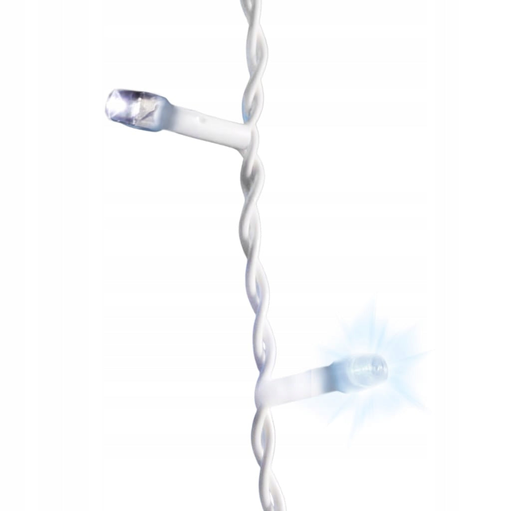 VARVEKLIAI 300 LED prailginami 10m FLASH lauko ŠALTAI BALTA