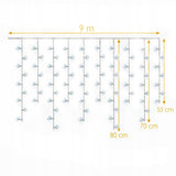 VARVEKLIAI 300 LED prailginami 10m FLASH lauko ŠALTAI BALTA