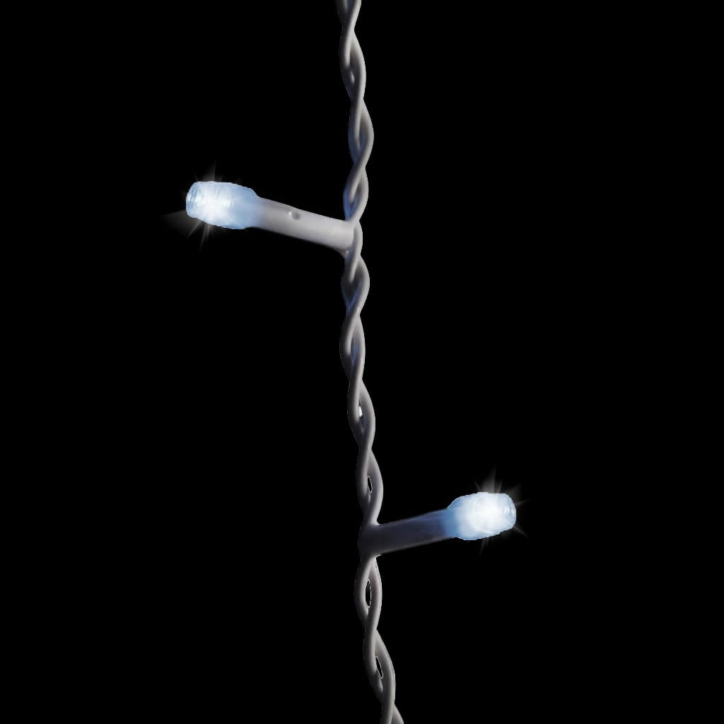 VARVEKLIAI 300 LED prailginami 10m FLASH lauko ŠALTAI BALTA