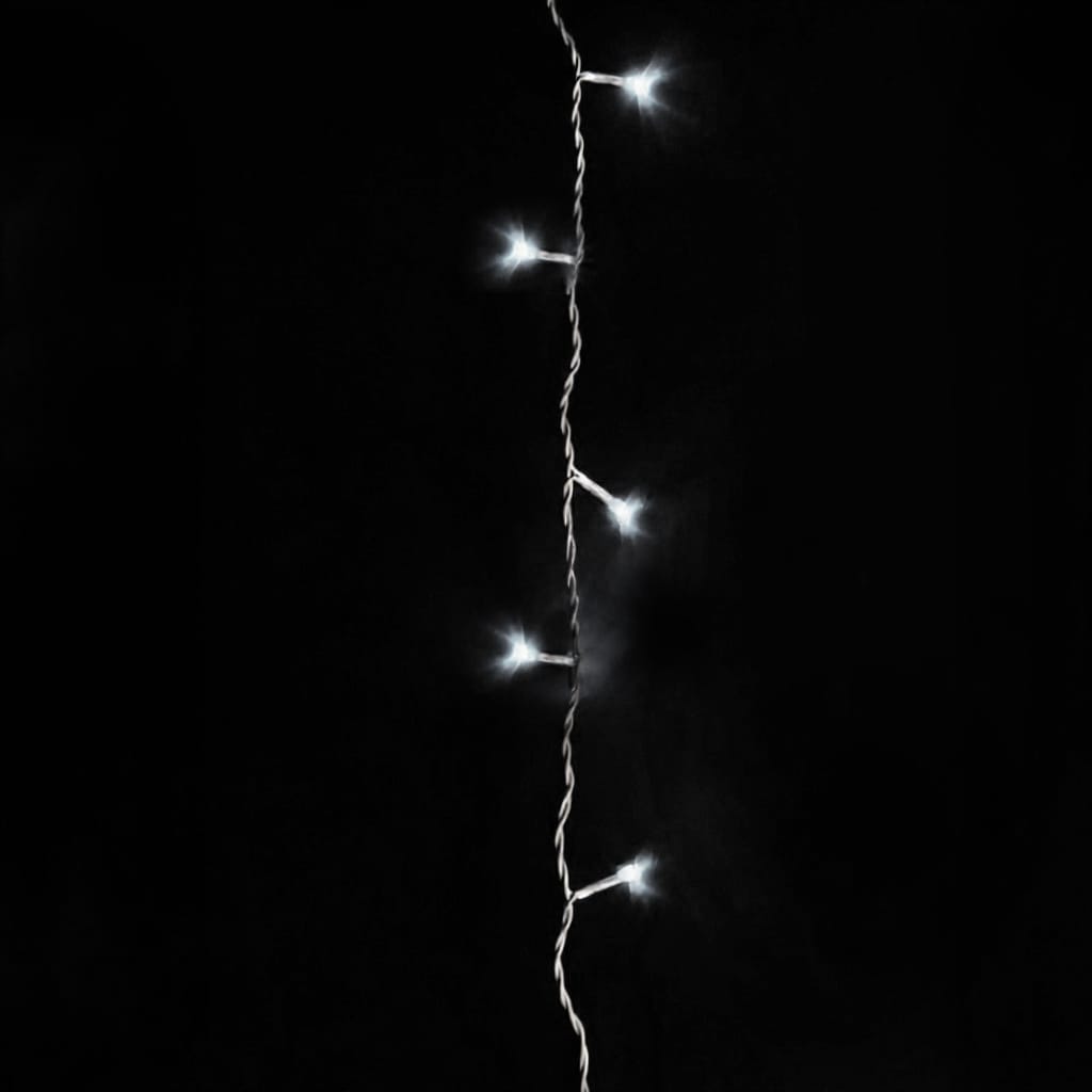 VARVEKLIAI 300 LED prailginami 10m FLASH lauko ŠALTAI BALTA