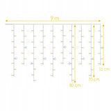 Varvekliai 300 LED girlianda lauko, su blyksėjimo funkcija, 10M, papildomas lizdas