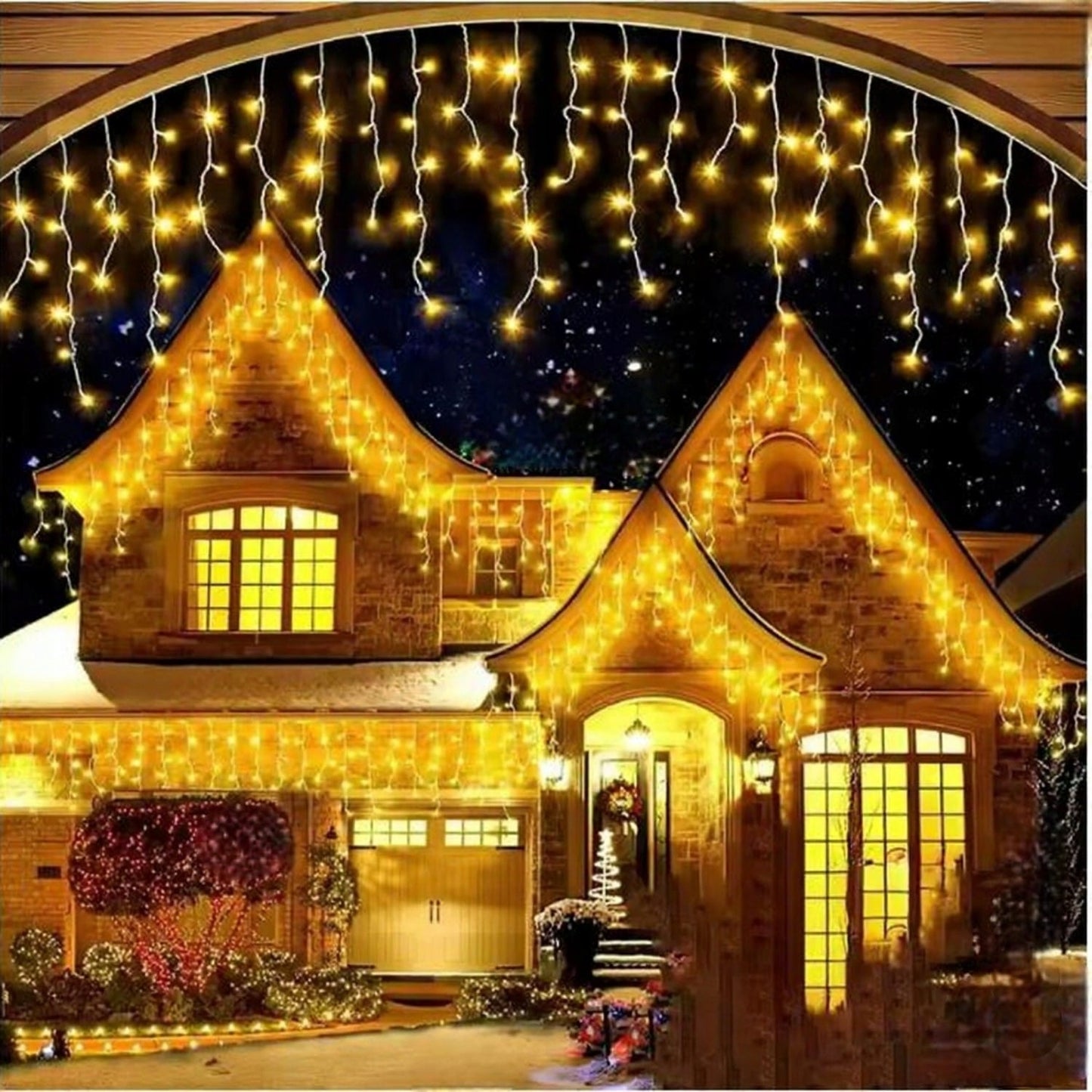 Varvekliai 300 LED girlianda lauko, su blyksėjimo funkcija, 10M, papildomas lizdas