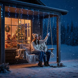 VARVEKLIAI 500 LED UŽuolaidinės lemputės LAUKO IP44 ŠALTAI BALTOS MIRKSINČIOS 15 M Goliat