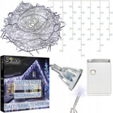 VARVEKLIAI 500 LED UŽuolaidinės lemputės LAUKO IP44 ŠALTAI BALTOS MIRKSINČIOS 15 M Goliat