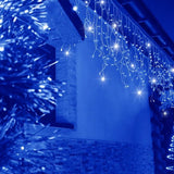 Varvekliai 500 LED Užuolaida Lemputės Lauko Mėlynos + FLASH Šaltai balta 15 m