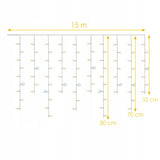 Varvekliai 500LED šviesos užuolaida Kalėdinės lemputės IP44 lauko 15m Goliat