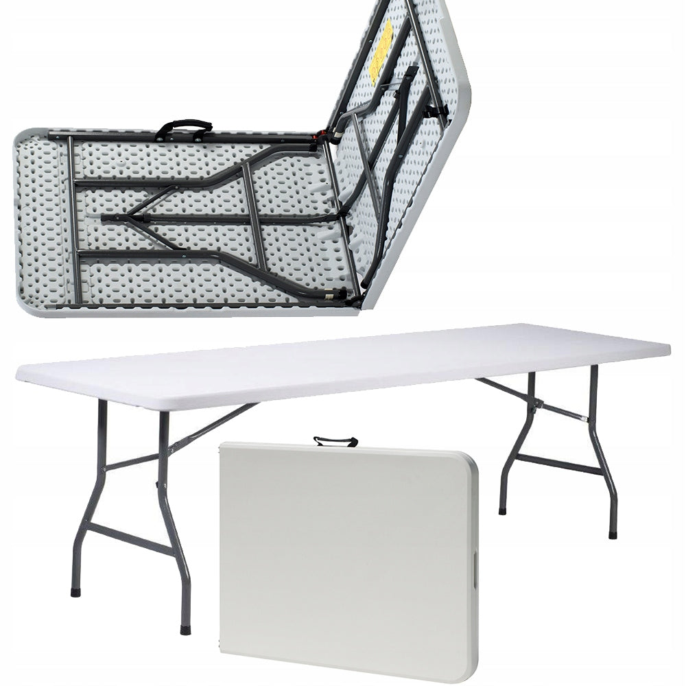 Sodo stalas sulankstomas išskleidžiamas catering banketinis 200x90cm, lagaminas