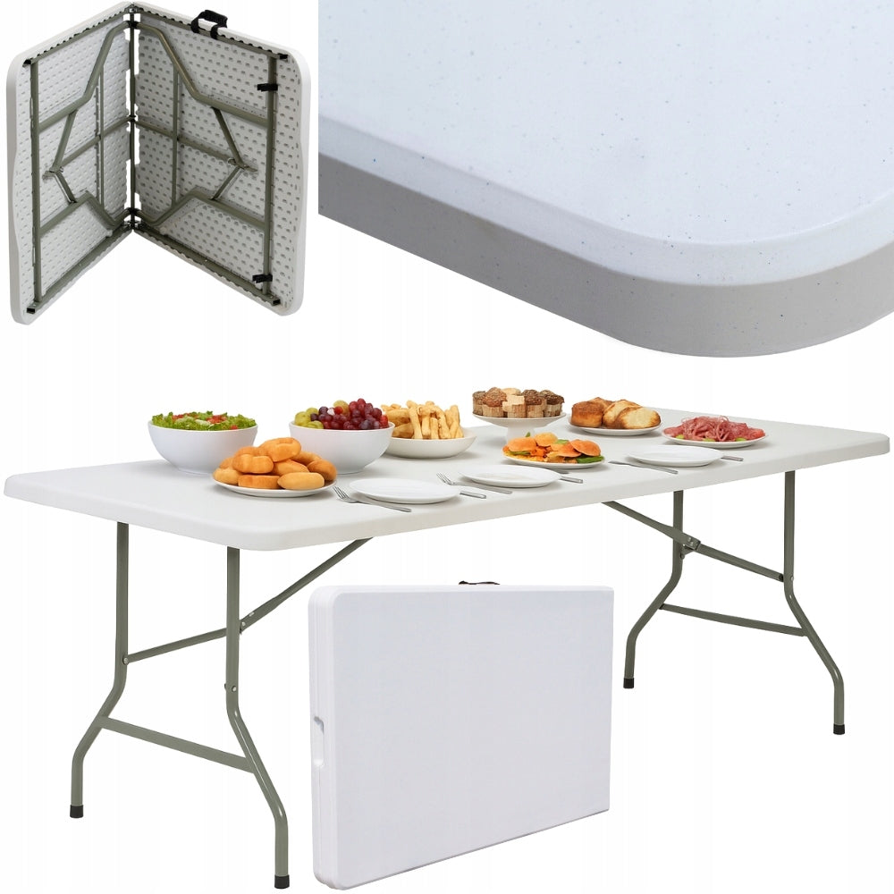 Sodo stalas sulankstomas išskleidžiamas catering banketinis 200x90cm, lagaminas