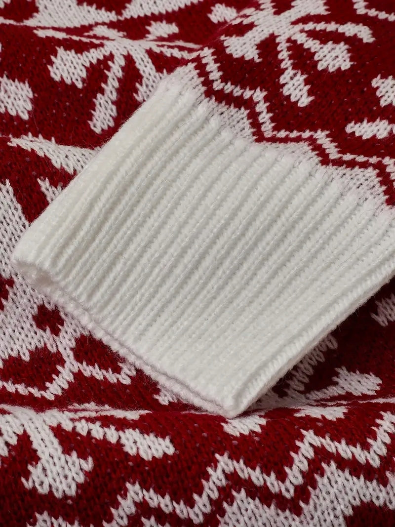 MOTERIŠKAS KALĖDINIS MEGZTINIS SU SNIEGUOLĖMIS KALĖDINIAI RAŠTAI ŽIEMINIS ŠILTAS 42 XL