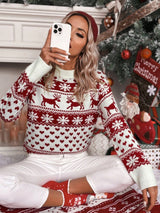 MOTERIŠKAS KALĖDINIS MEGZTINIS SU SNIEGUOLĖMIS KALĖDINIAI RAŠTAI ŽIEMINIS ŠILTAS 42 XL