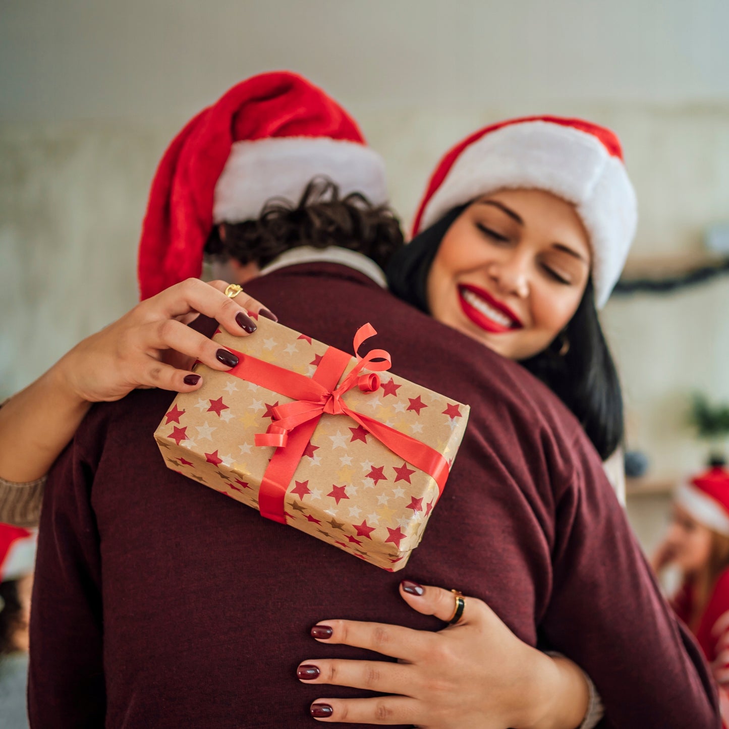 MOTERIŠKAS KALĖDINIS MEGZTINIS SU SNIEGUOLĖMIS KALĖDINIAI RAŠTAI ŽIEMINIS ŠILTAS 42 XL