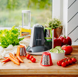 ELEKTRINIS DARŽOVIŲ, KOPŪSTŲ, SŪRIO SMULKINTUVAS/TARKYKLĖ SU 5 TARKAIS, 150W