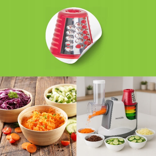 ELEKTRINIS DARŽOVIŲ, KOPŪSTŲ, SŪRIO SMULKINTUVAS/TARKYKLĖ SU 5 TARKAIS, 150W