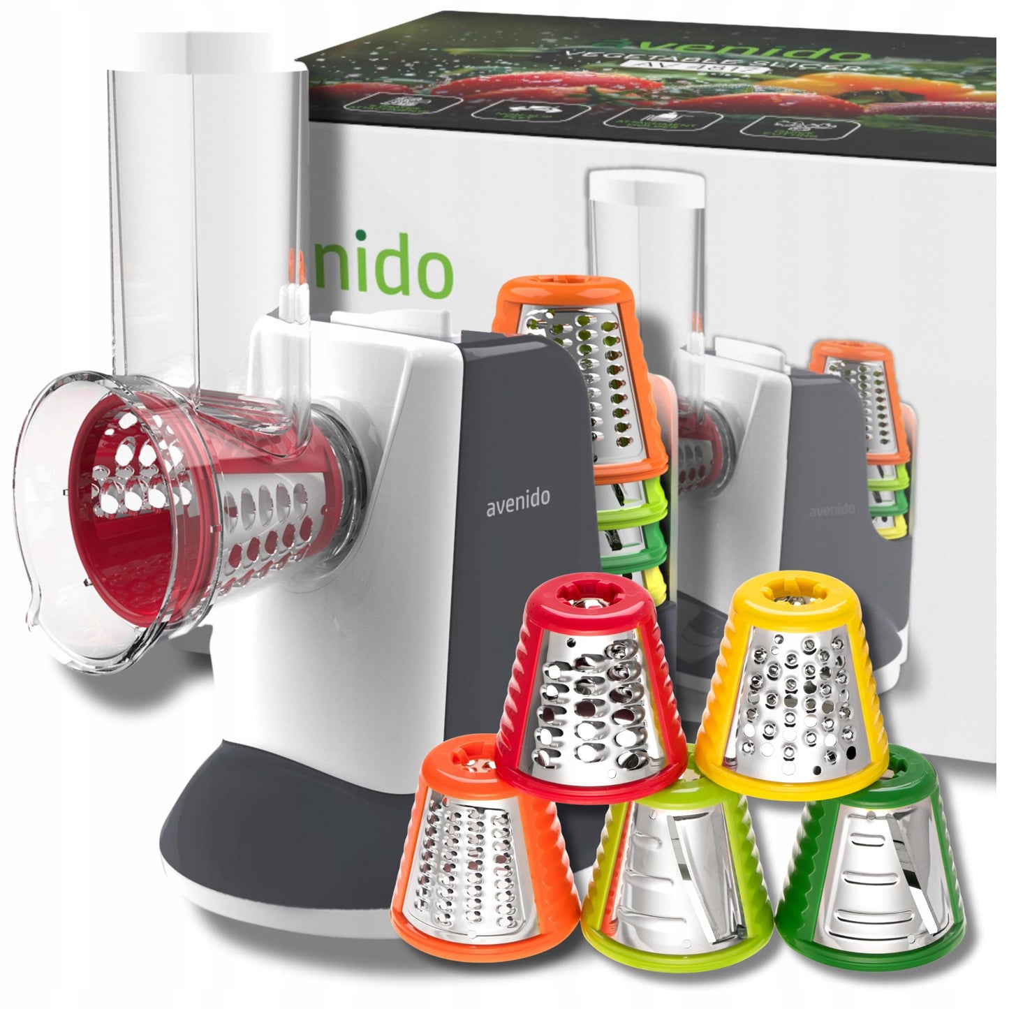 ELEKTRINIS DARŽOVIŲ, KOPŪSTŲ, SŪRIO SMULKINTUVAS/TARKYKLĖ SU 5 TARKAIS, 150W