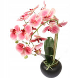 Dirbtinė orchidėja guminė keraminėje vazonėlyje Gėlė orchidėja Premium puošmena