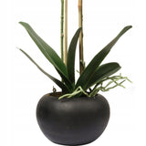 Dirbtinė orchidėja guminė keraminėje vazonėlyje Gėlė orchidėja Premium puošmena