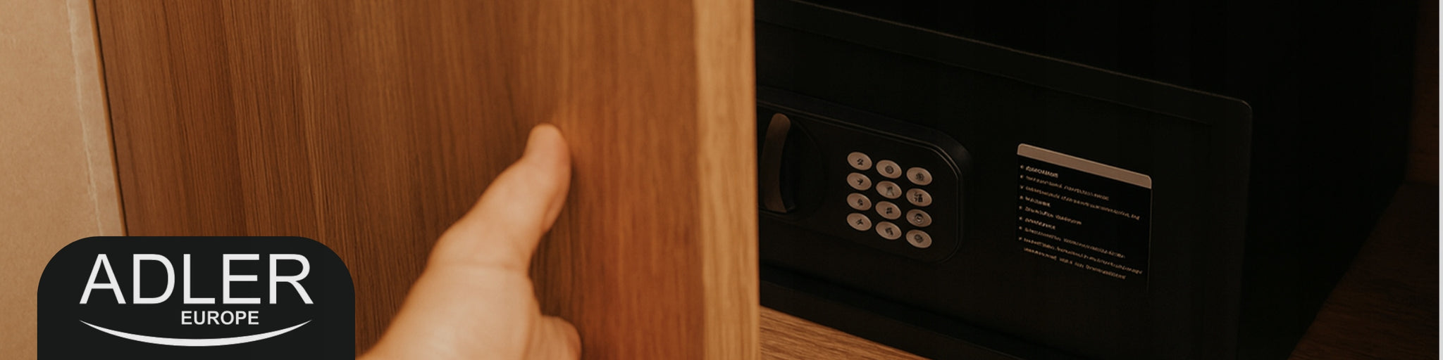 Seifas su elektroniniu kodu, I klasė, variklinis užraktas Adler AD 1045