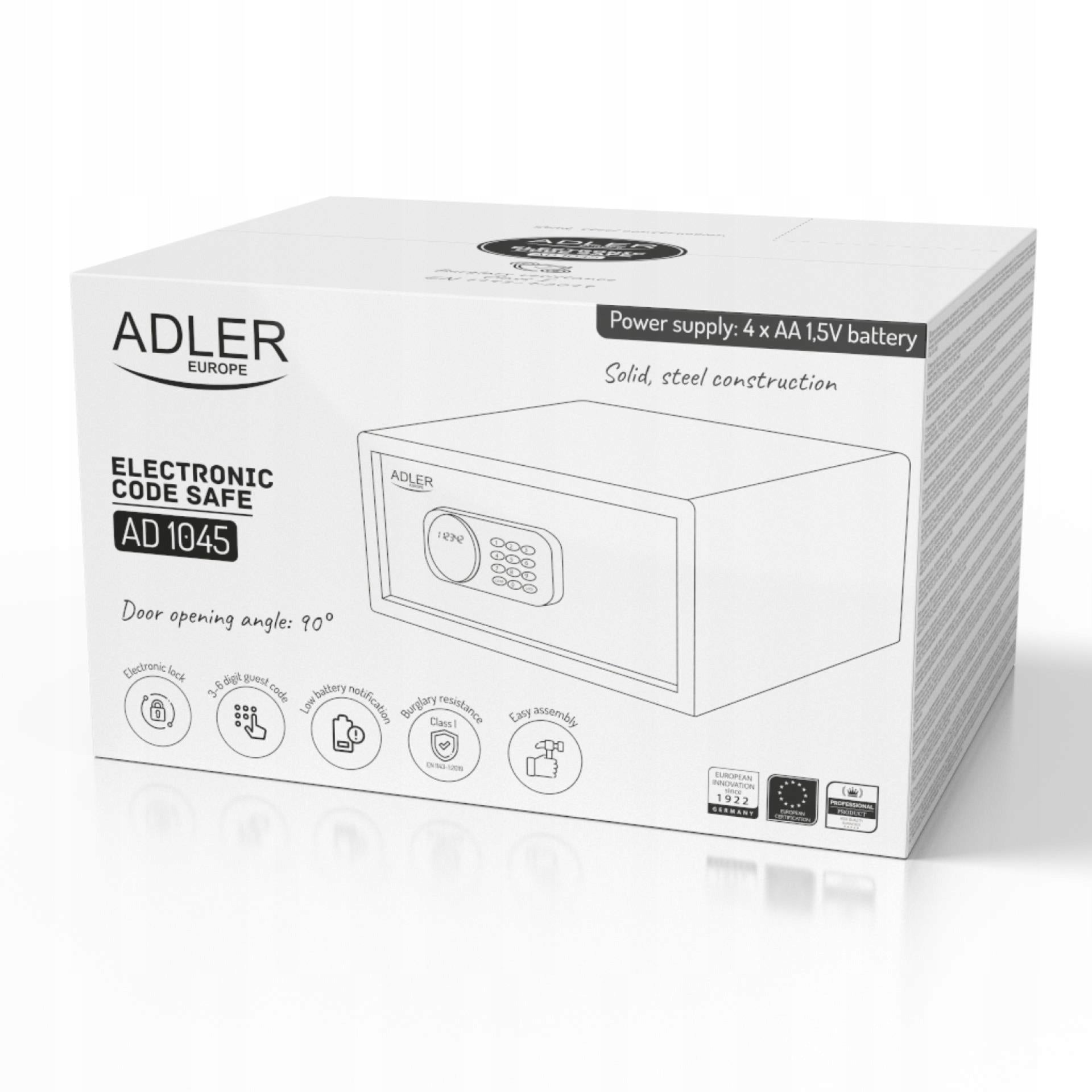 Seifas su elektroniniu kodu, I klasė, variklinis užraktas Adler AD 1045