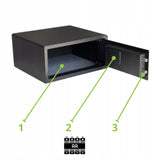 Seifas su elektroniniu kodu, I klasė, variklinis užraktas Adler AD 1045