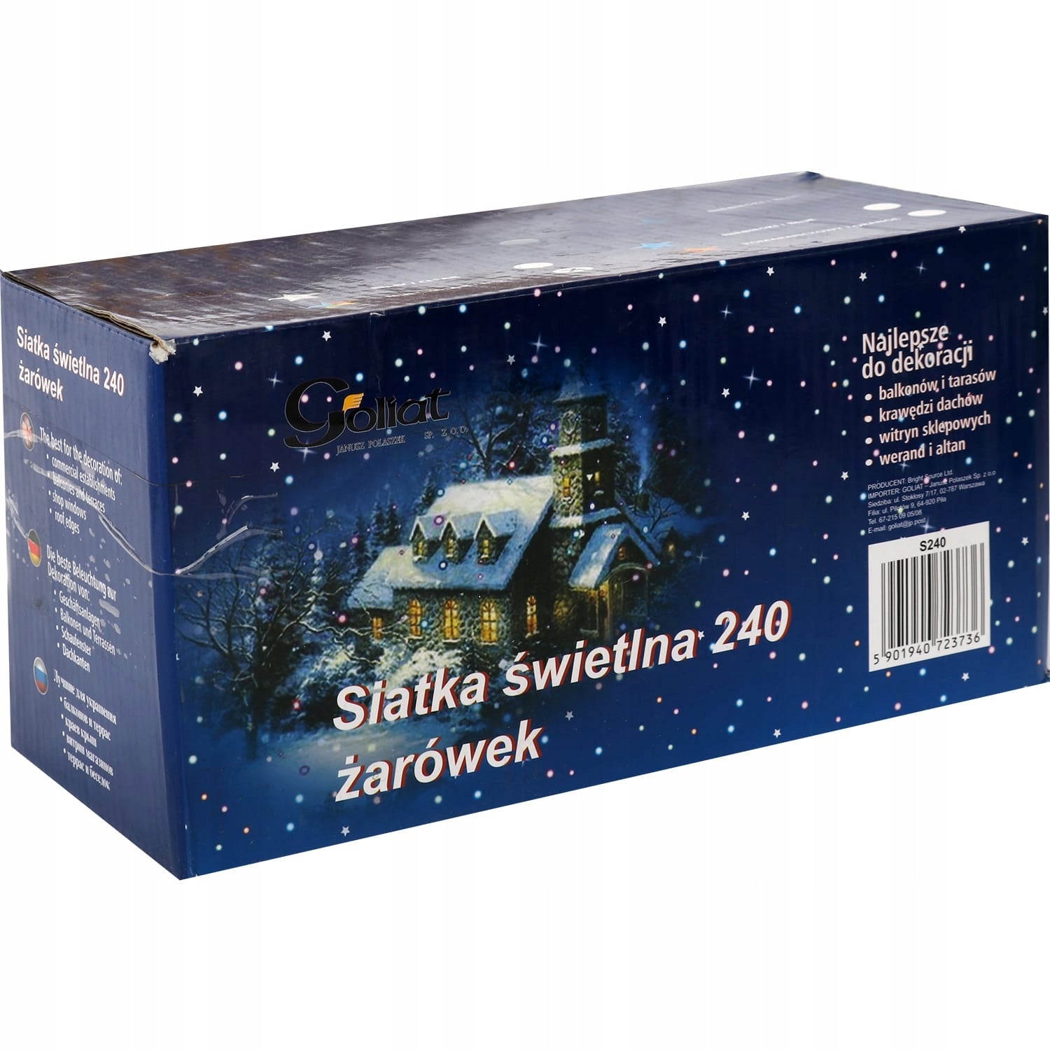 Šviečiantis tinklas 240 lempučių Kalėdinės girliandos multicolour KALĖDOS