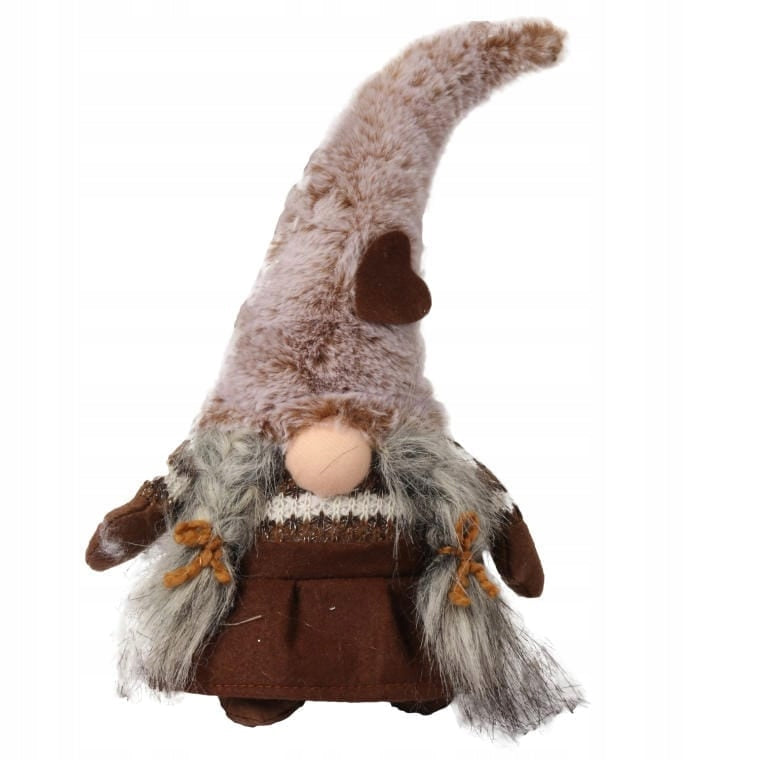 Nykštukas su rudu kepure KALĖDINĖ DEKORACIJA DOVANA PAPUOŠALAS