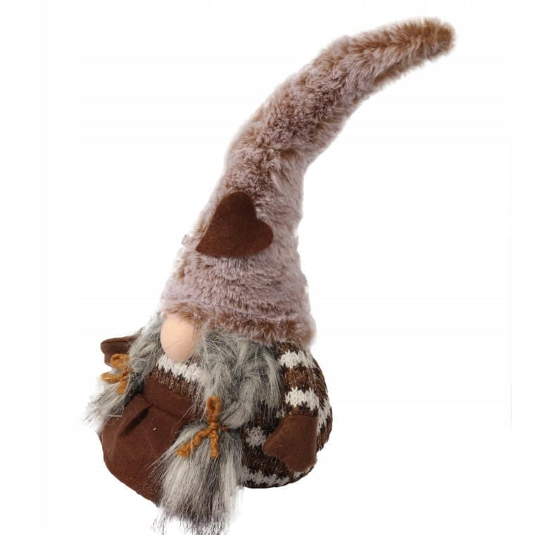 Nykštukas su rudu kepure KALĖDINĖ DEKORACIJA DOVANA PAPUOŠALAS