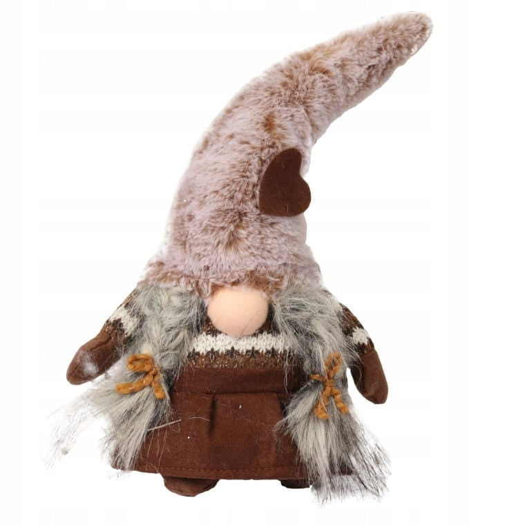 Nykštukas su rudu kepure KALĖDINĖ DEKORACIJA DOVANA PAPUOŠALAS