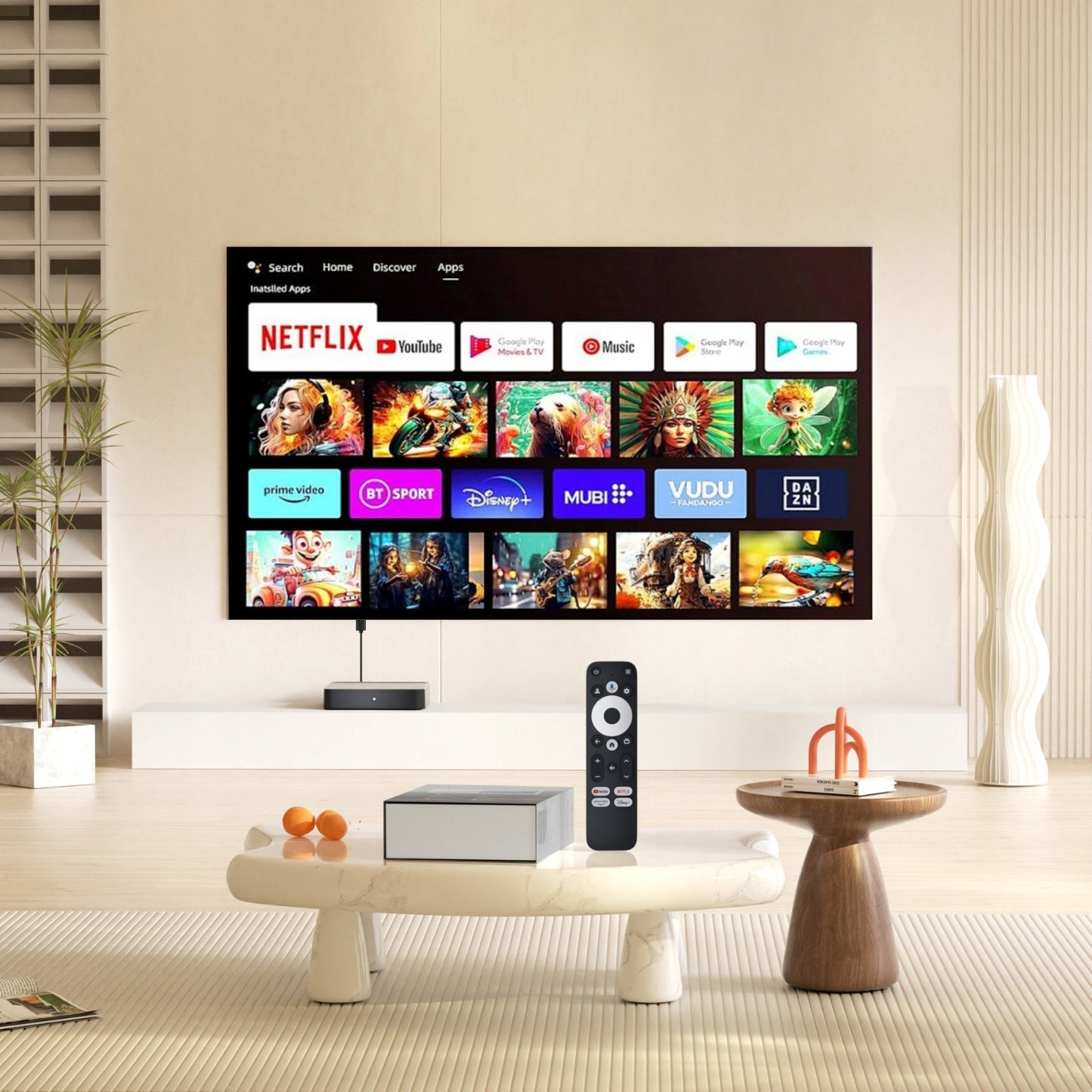 Smart TV dėžutė GD2 Android 12 4K 2GB RAM, 32GB ROM, Wi-Fi 5G, LAN, BT 5.0