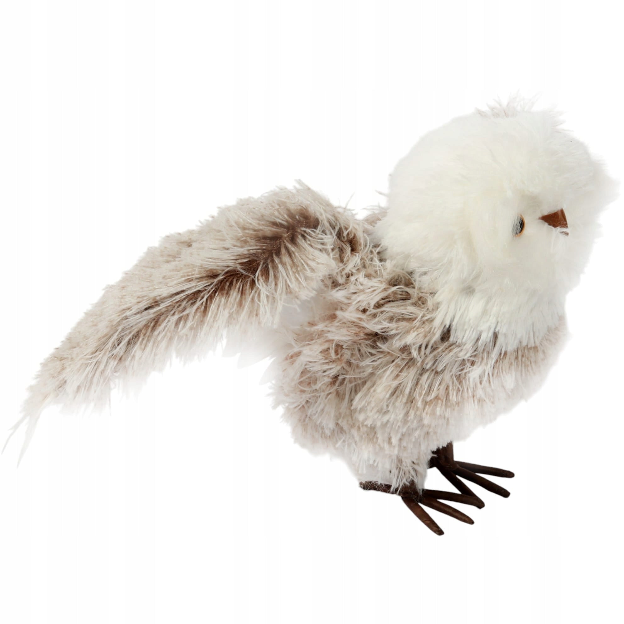 Graži pūkuota pelėda 45 cm kalėdinė žiemos dekoracija