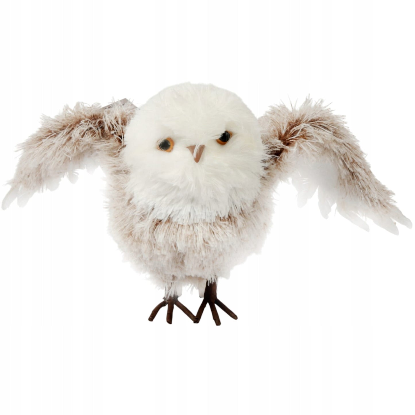 Graži pūkuota pelėda 45 cm kalėdinė žiemos dekoracija