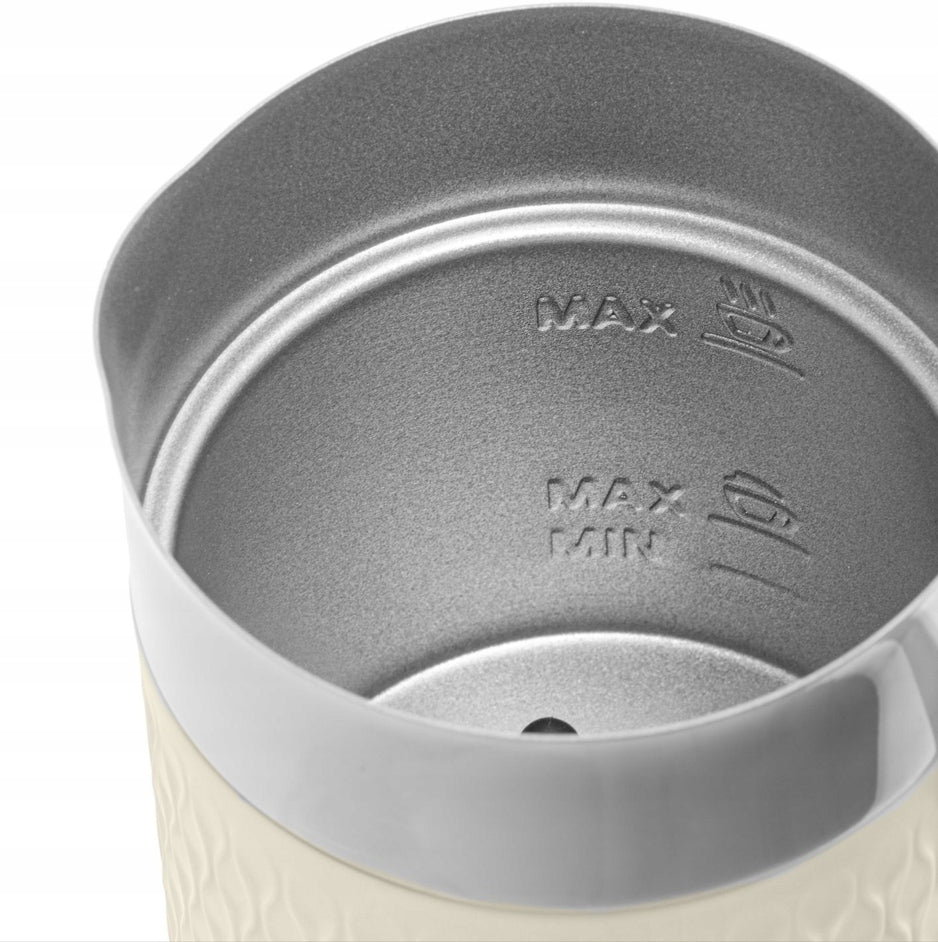 Elektrinis pieno putų plakiklis su pašildymu lattei, kapučino, smėlio spalvos, 300ml