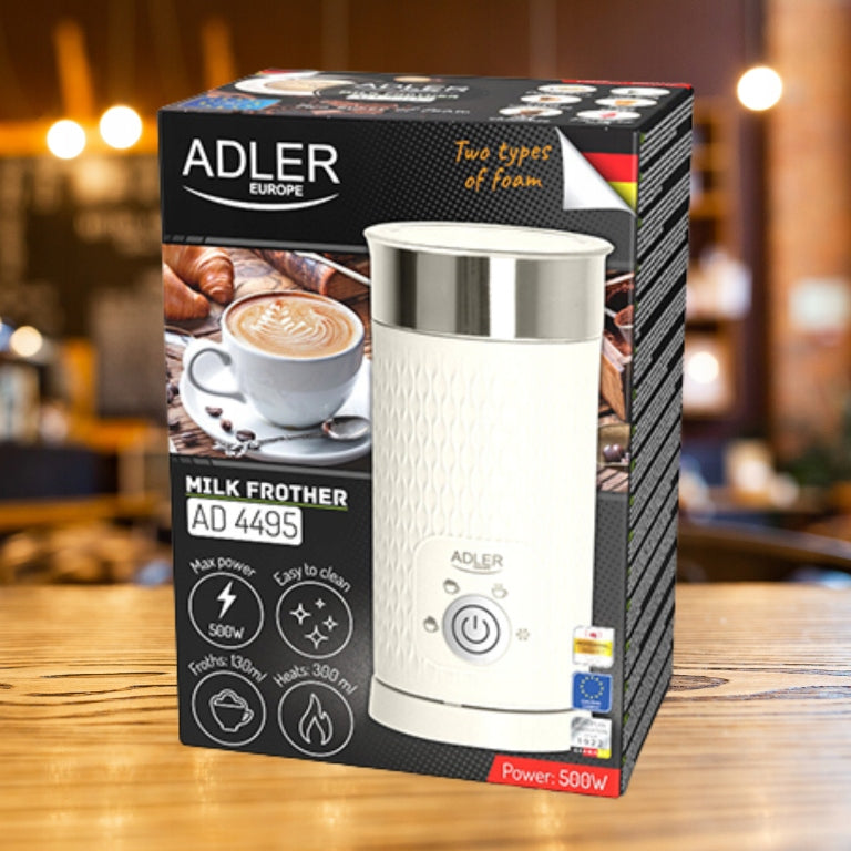 Elektrinis pieno putų plakiklis su pašildymu lattei, kapučino, smėlio spalvos, 300ml