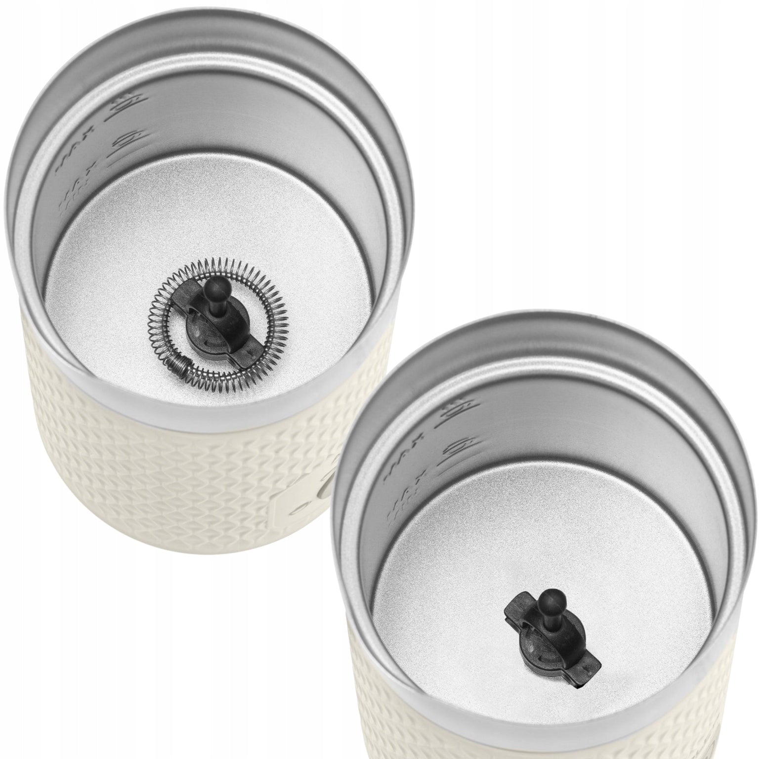 Elektrinis pieno putų plakiklis su pašildymu lattei, kapučino, smėlio spalvos, 300ml