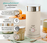 Elektrinis pieno putų plakiklis su pašildymu lattei, kapučino, smėlio spalvos, 300ml