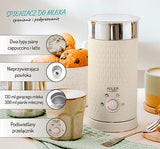Elektrinis pieno putų plakiklis su pašildymu lattei, kapučino, smėlio spalvos, 300ml