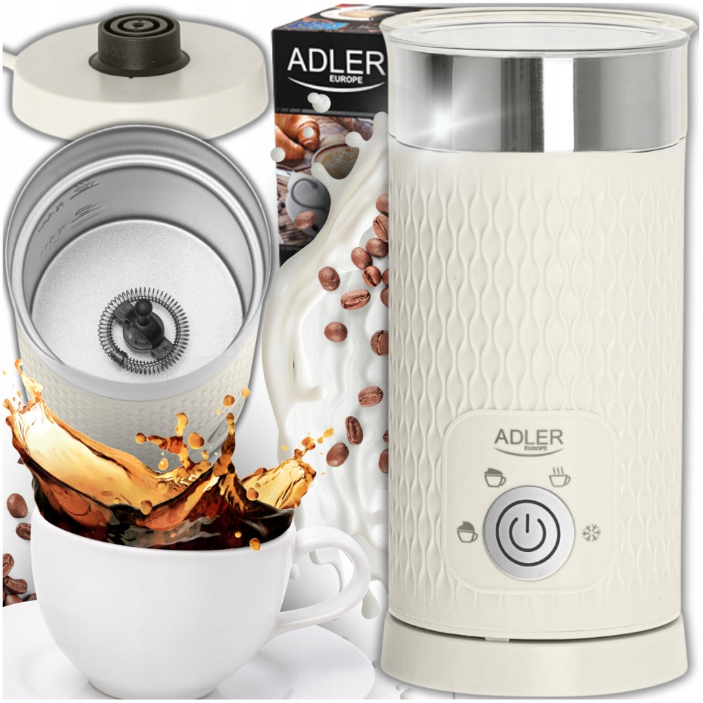 Elektrinis pieno putų plakiklis su pašildymu lattei, kapučino, smėlio spalvos, 300ml