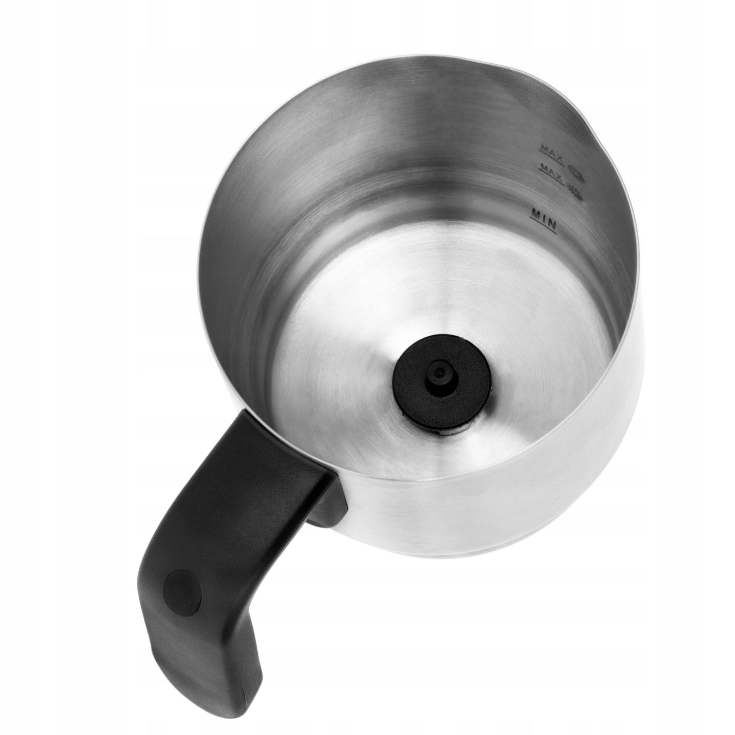 Elektrinis pieno putų plakiklis su pašildymu latte cappuccino, juodas, 350ml