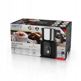 Elektrinis pieno putų plakiklis su pašildymu latte cappuccino, juodas, 350ml