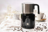 Elektrinis pieno putų plakiklis su pašildymu latte cappuccino, juodas, 350ml