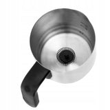 Elektrinis pieno putų plakiklis su pašildymu latte cappuccino, juodas, 350ml