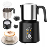 Elektrinis pieno putų plakiklis su pašildymu latte cappuccino, juodas, 350ml