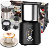 Elektrinis pieno putų plakiklis su pašildymu latte cappuccino, juodas, 350ml