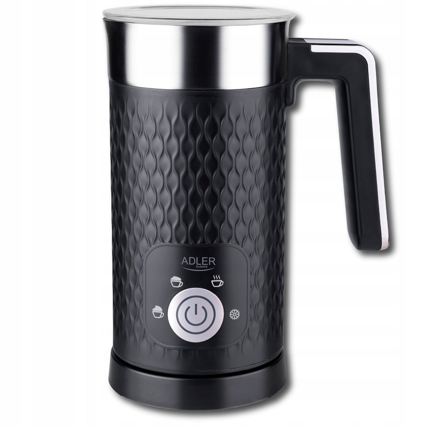 Elektrinis pieno plakiklis su pašildymu, latte, cappuccino, juodas