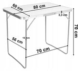CORN Sulnkamštis stalas 80x60 cm baltas